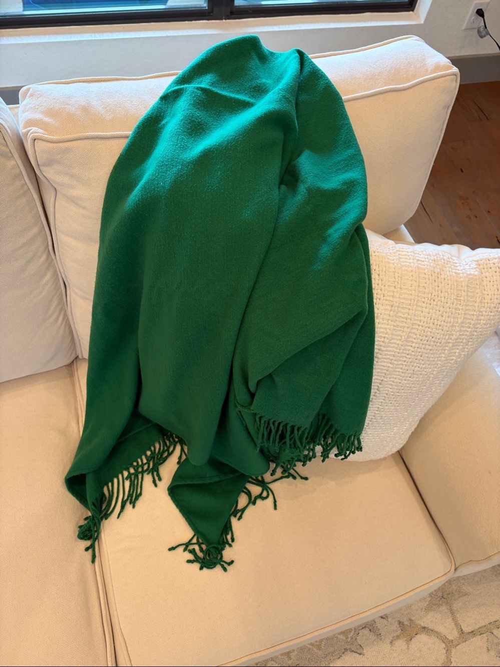 Pottery Barn Green throw blanket - Picture 2 of 13